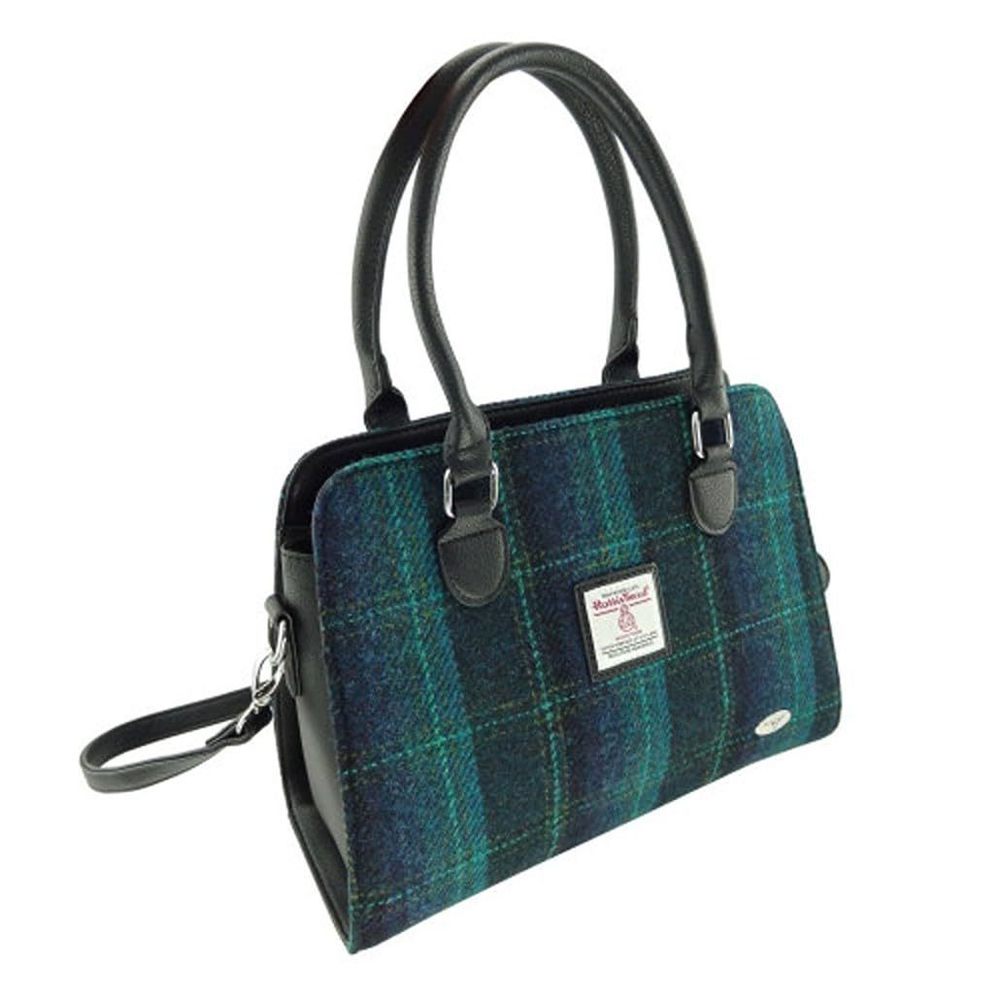 Harris Tweed Tote Handbag Lb1227 Findhorn, Colour 119 Blue Turquoise, L' :<